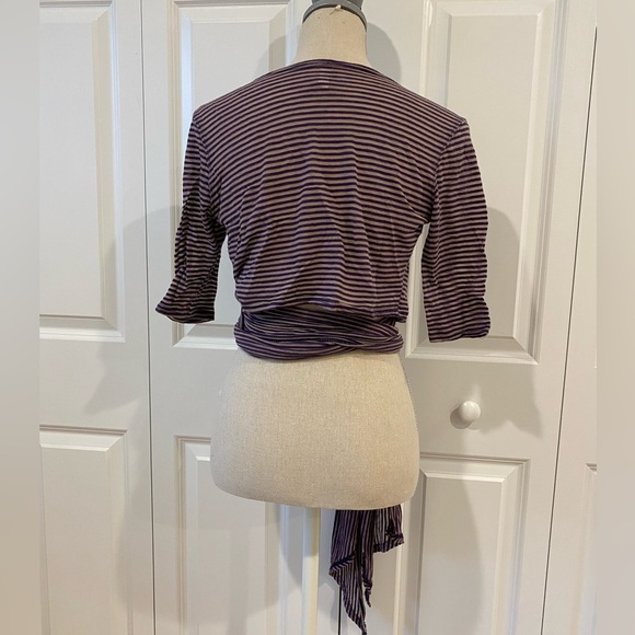 Free People FP Movement Purple Wrap Ballet Top Size Medium - Picture 8 of 11